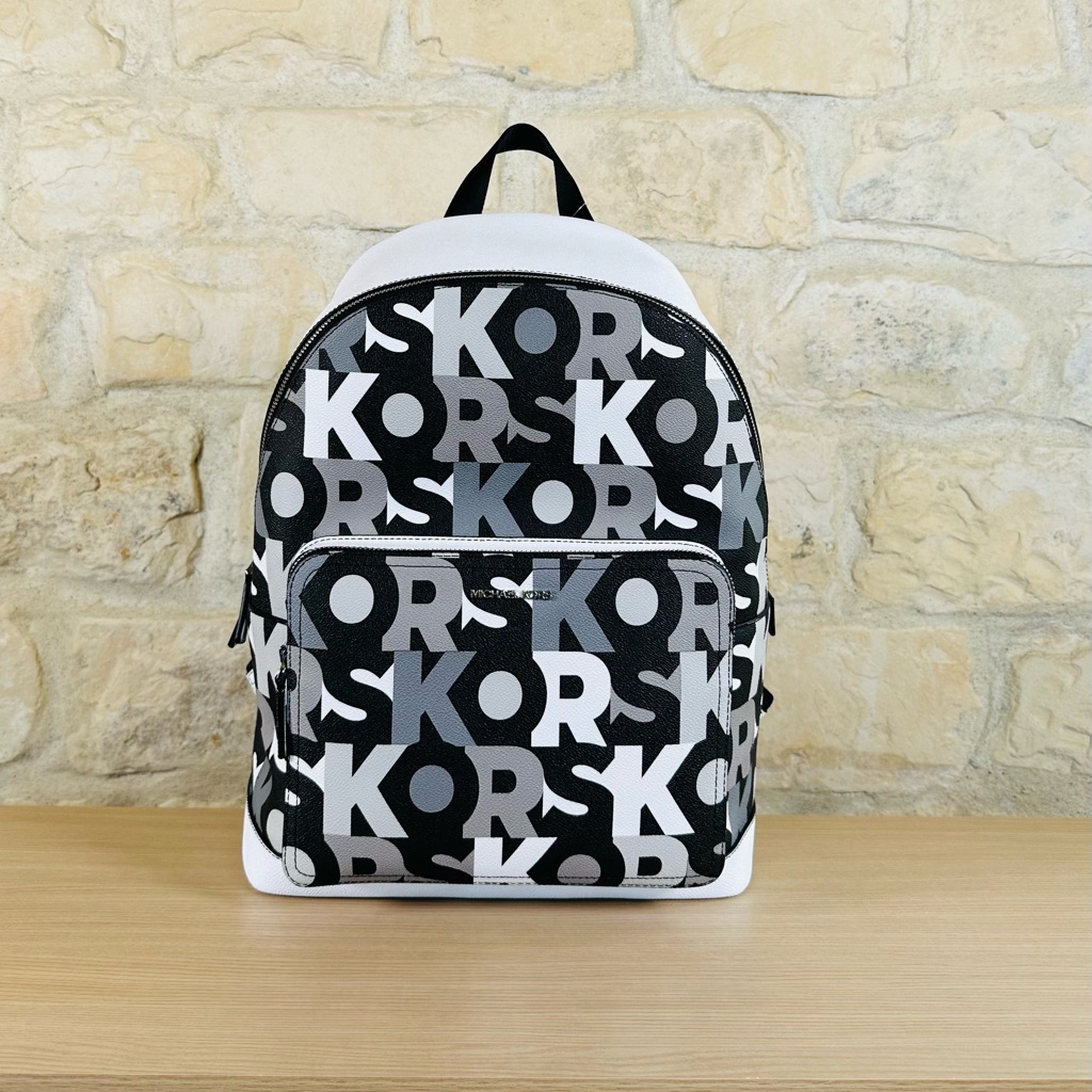 Michael Kors Graphic Cooper Black White Commuter Backpack Nwt Authentic